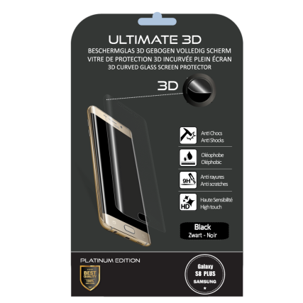 VERRE DE PROTECTION ULTIMATE 3D NOIR POUR SAMSUNG GALAXY S8 PLUS - Image 1