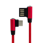 CABLE USB-C ELEGANCE COUDE NYLON ROUGE